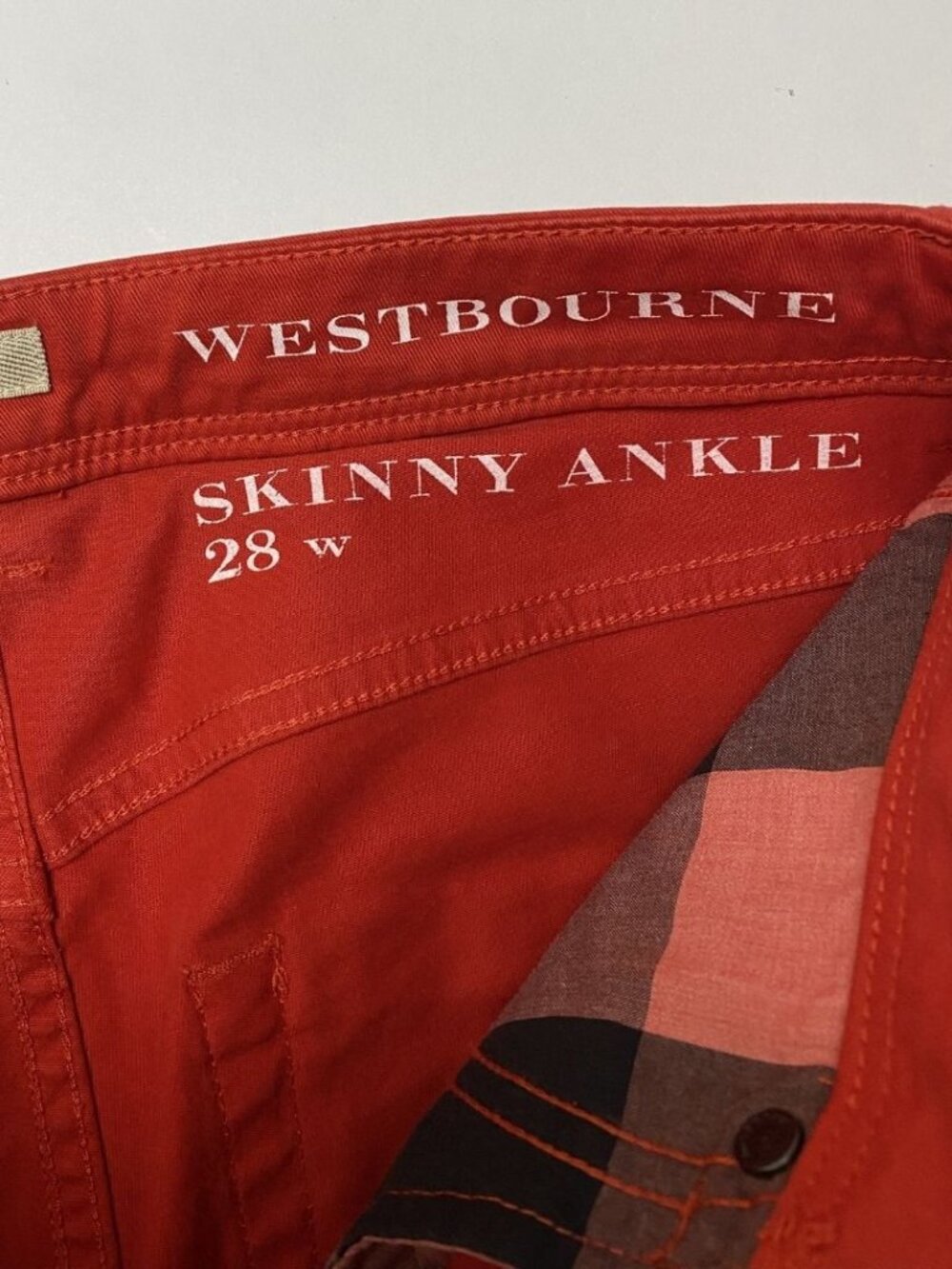 Burberry Brit Westbourne Skinny Ankle Red Jeans Size 28 - Picture 4 of 11